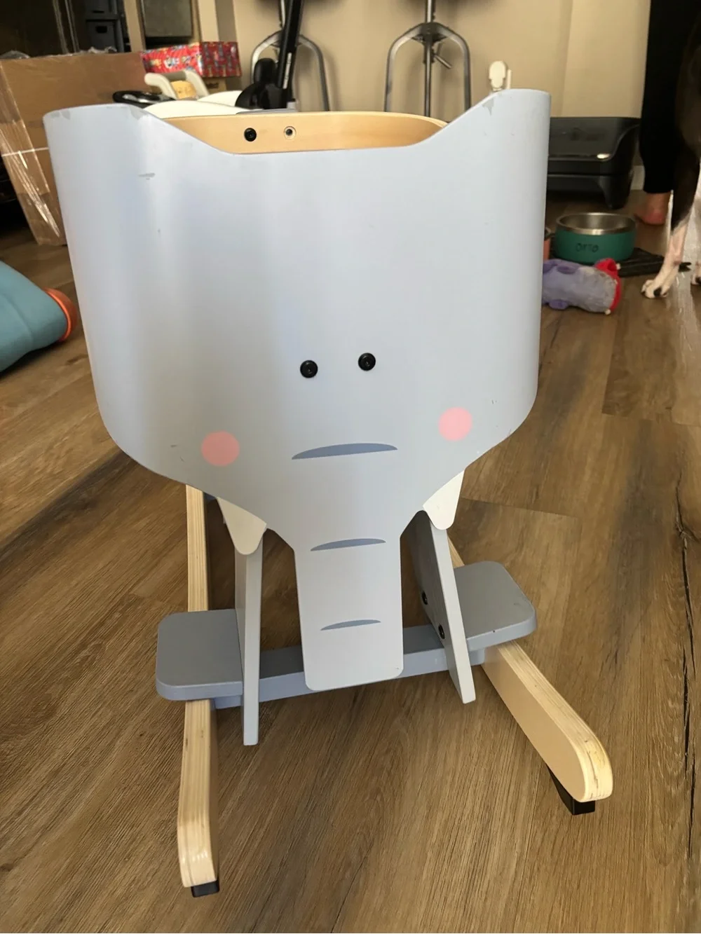 Janod Blue Elephant Wooden Rocker for Kids